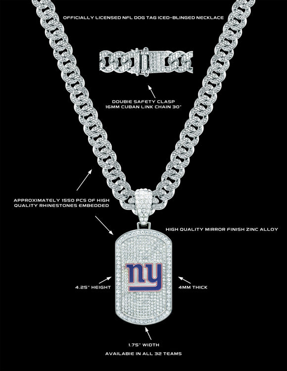 New York Giants Bling Dog-Tag Necklace