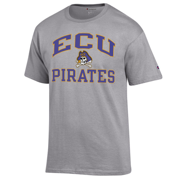ECU Pirates Wordmark Logo Tee Grey