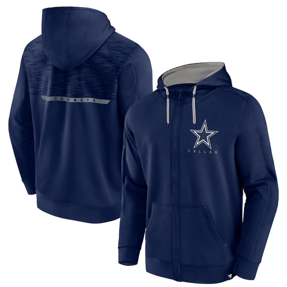 Men's Fanatics Branded Navy Dallas Cowboys Defender Evo Full-Zip Hoodie