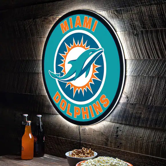 Miami Dolphins LED XL Round Wall Décor