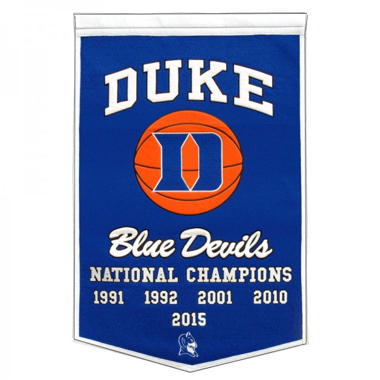 Bannière Duke Blue Devils NCAA Heritage - Laine Brodée, 8 X 32 Pouces, WinCraft