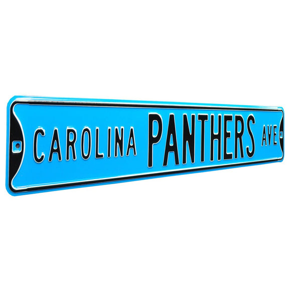 Carolina Panthers Steel Street Sign-CAROLINA PANTHERS AVE