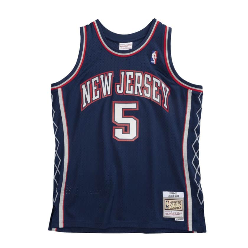 Jason Kidd New Jersey Nets Jersey NBA Striped White Brooklyn Men