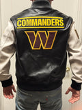 Washington Commanders Leather Sleeve Varsity Jacket