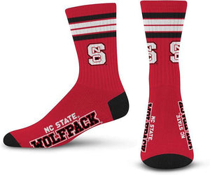 NC State For Bare Feet 4 Stripe Deuce Crew NCAA