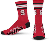 NC State For Bare Feet 4 Stripe Deuce Crew NCAA