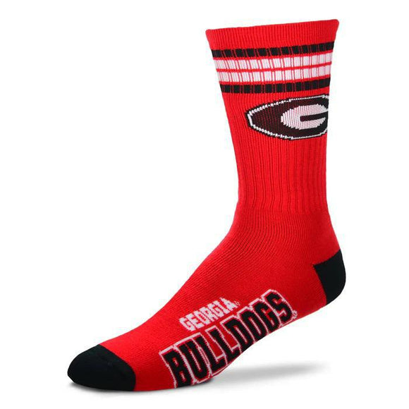 UNIVERSITY OF GEORGIA BULLDOGS - 4 STRIPE DEUCE SOCKS