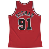 Dennis Rodman Chicago Bulls 1997-98 Mitchell and Ness Red Swingman Jersey