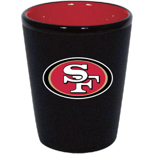 49ers Black 2 oz shot glass