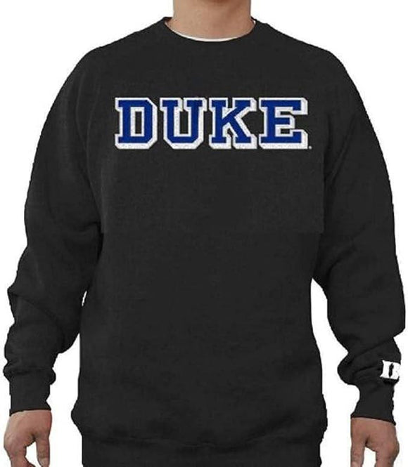 Duke Blue Devils Embroidered Crewneck Black Sweatshirt