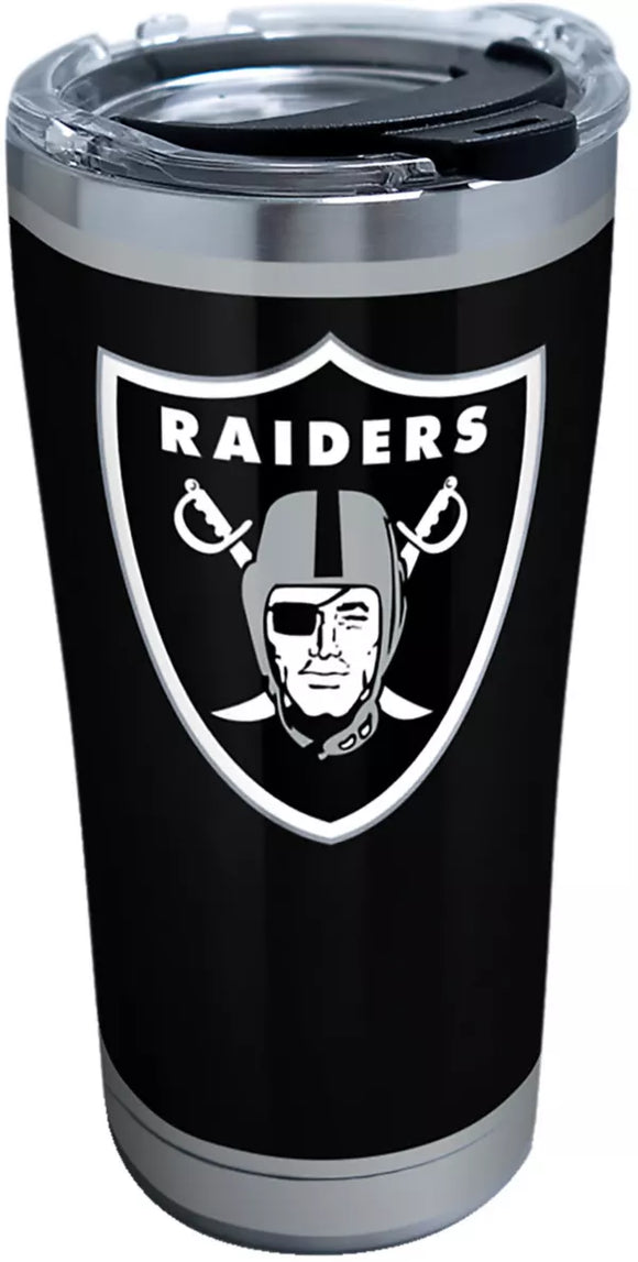 Las Vegas Raiders--Touchdown Stainless Steel Insulated Tumbler with Clear and Black Hammer Lid, 20 oz