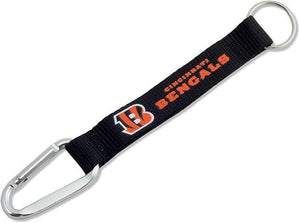 BENGALS (BLACK) CARABINER KEYCHAIN