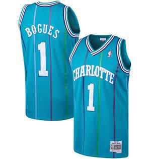 Charlotte Hornets Muggsy Bogues 1994-95 Mitchell and Ness Swingman Jersey Teal