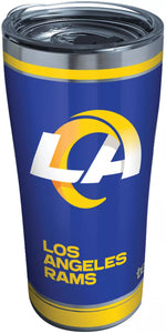 LA Rams--Touchdown Stainless Steel Insulated Tumbler with Clear and Black Hammer Lid, 20 oz