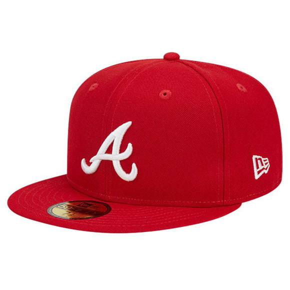 Atlanta Braves 59FIFTY Fitted Hat-Red with White Logo World Series Patch