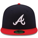 Atlanta Braves New Era Home Authentic Collection On-Field 59FIFTY Fitted Hat - Navy/Red