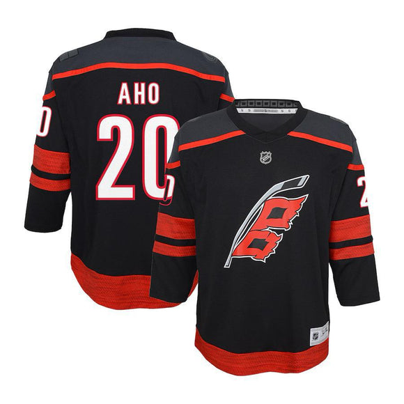 Sebastian Aho Carolina Hurricanes Youth Home Replica Player Jersey - Black