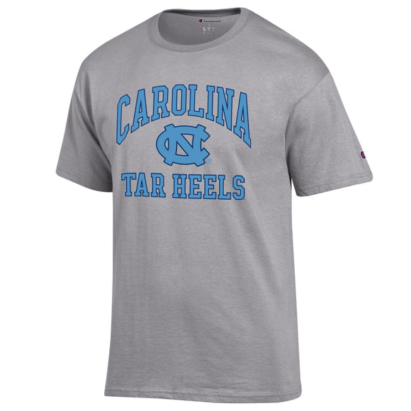 Champion UNC North Carolina Tarheels Arch over Logo T-shirt- Grey