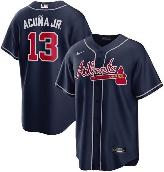 Men's Atlanta Braves Ronald Acuna Jr. Nike Navy Replica Player Name Jersey