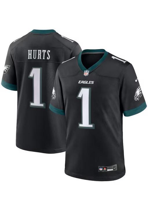 Men's Philadelphia Eagles Jalen Hurts Nike Black Team Game Jersey