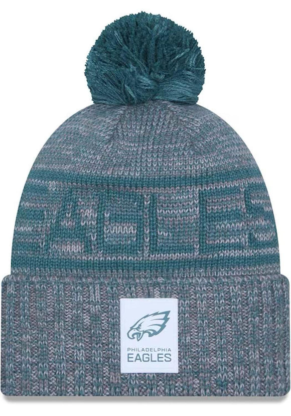 NEW ERA PHILADELPHIA EAGLES GREY 2025 NFL SIDELINE COLD WEATHER SPORT MENS KNIT HAT