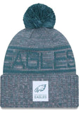 NEW ERA PHILADELPHIA EAGLES GREY 2025 NFL SIDELINE COLD WEATHER SPORT MENS KNIT HAT