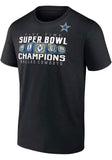 Dallas Cowboys SB Rings Black Tee- Five time Super Bowl Champ