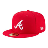 Men's New Era Atlanta Braves Logo 59FIFTY Fitted Hat Red-Grey Undervisor