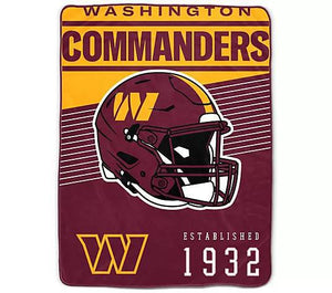 NFL Washington Commanders 60"x80" Helmet Stripes Throw by Pegasus Sports