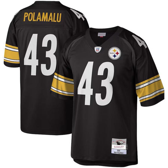 Mitchell & Ness Troy Polamalu Pittsburgh Steelers Black Legacy Replica Jersey