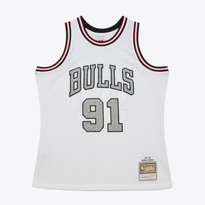 Dennis Rodman Chicago Bulls Mitchell and Ness Cracked Cement Swingman Jersey