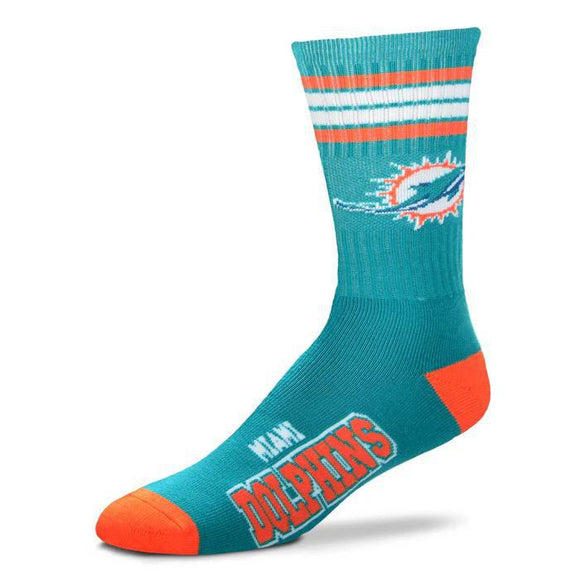 MIAMI DOLPHINS - 4 STRIPE DEUCE SOCKS