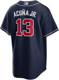 Men's Atlanta Braves Ronald Acuna Jr. Nike Navy Replica Player Name Jersey