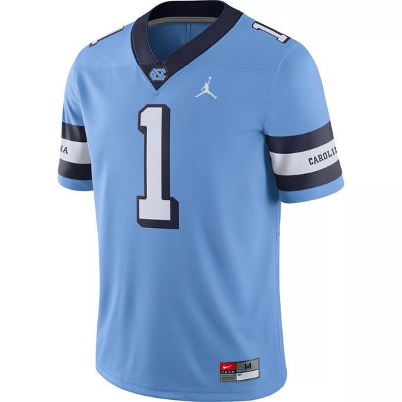 Nike Men's North Carolina Tar Heels #1 Carolina Blue Throwback Game Football Jersey