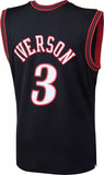 Allen Iverson 76ers Mitchell and Ness Black Swingman Jersey