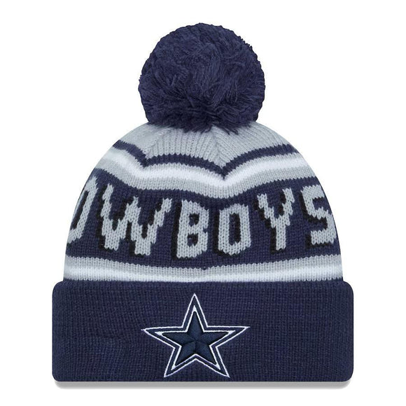 Dallas Cowboys Pom Wordmark Beanie