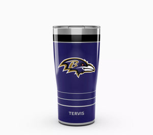 Baltimore Ravens 20 oz Tervis Traveler - Stainless Steel Tumbler with Slider Lid