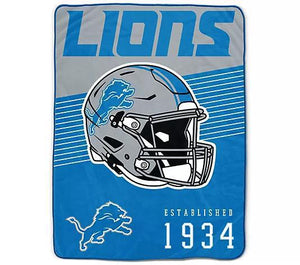 NFL Detroit Lions  60"x80" Helmet Stripes Throw by Pegasus Sports