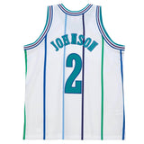 Charlotte Hornets Larry Johnson White 1994-95 Mitchell and Ness Swingman Jersey