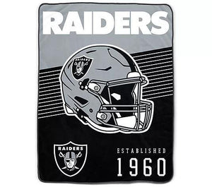 NFL Raiders 60"x80" Helmet Stripes Throw by Pegasus Sports