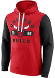 Chicago Bulls Red Body Black Sleeve Wordmark Logo Hoodie