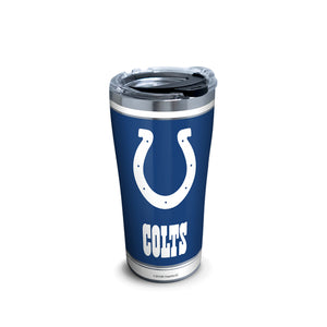 NFL Indianapolis Colts- Touchdown Stainless Steel Insulated Tumbler with Clear and Black Hammer Lid, 20 oz