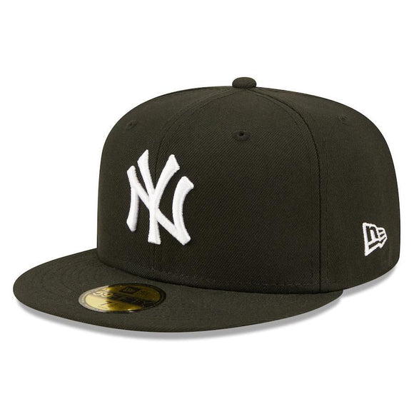 Men's New York Yankees Black with White Logo 59FIFTY Fitted Hat