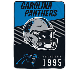 NFL Carolina Panthers  60"x80" Helmet Stripes Throw by Pegasus Sports