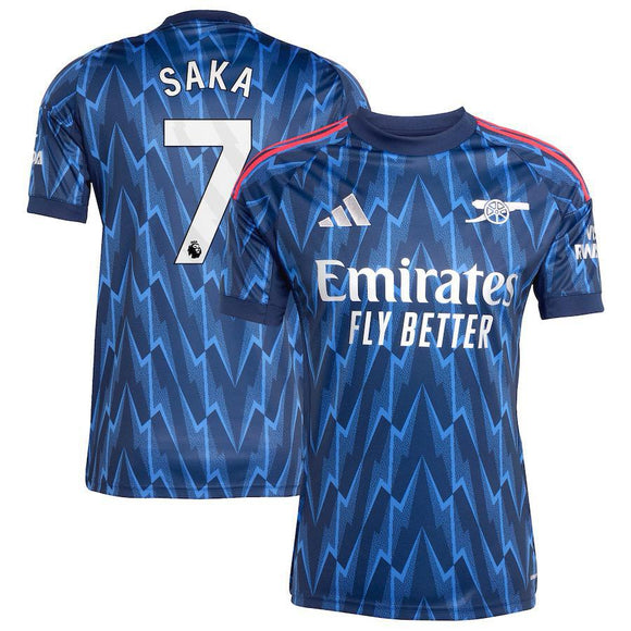 Bukayo Saka Arsenal adidas 2025/26 Away Replica Player Jersey - Blue