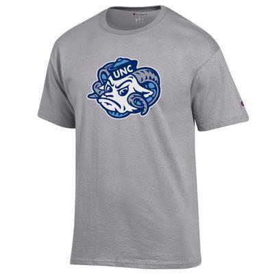 Champion UNC  North Carolina Tarheels Ram Head Logo Oxford Grey T-shirt