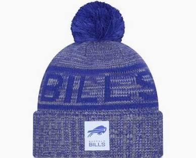 Men's Baltimore Ravens New Era Purple 2025 Sideline Cold Weather Cuffed Knit Hat with Pom