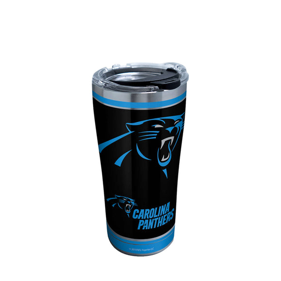 NFL Carolina Panthers- Touchdown Stainless Steel Insulated Tumbler with Clear and Black Hammer Lid, 20 oz