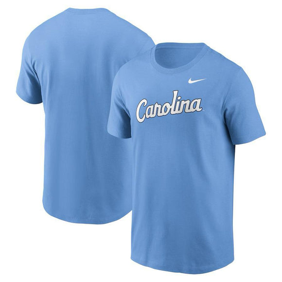 North Carolina Tar Heels Nike Baseball Wordmark T-Shirt - Carolina Blue