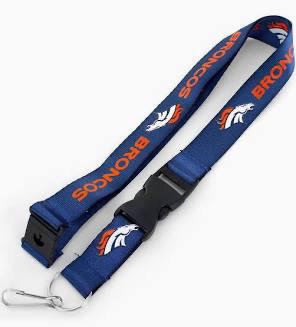 DENVER BRONCOS (BLUE) CARABINER LANYARD KEYCHAIN